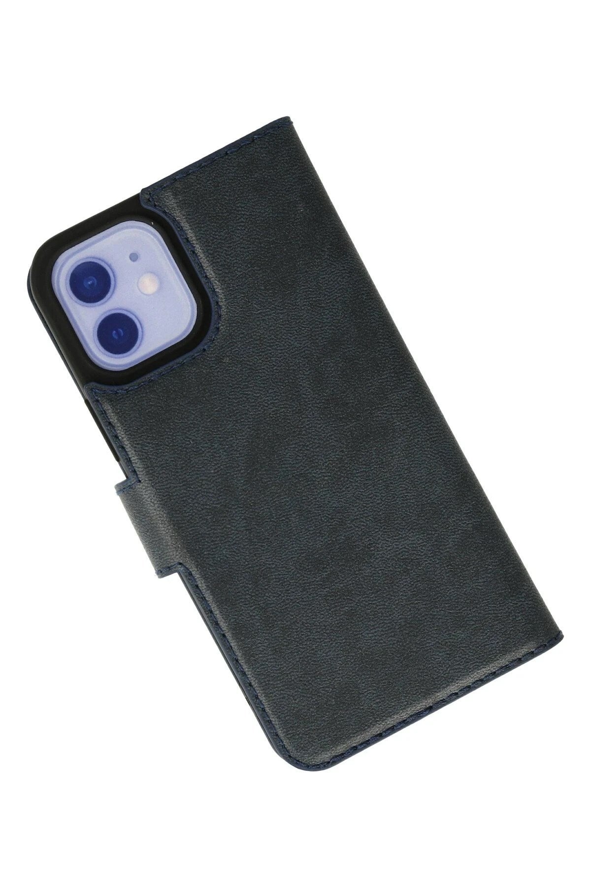 Mey İthalat® iPhone 12 Kılıf Trend S Plus Kapaklı Kılıf - Lacivert