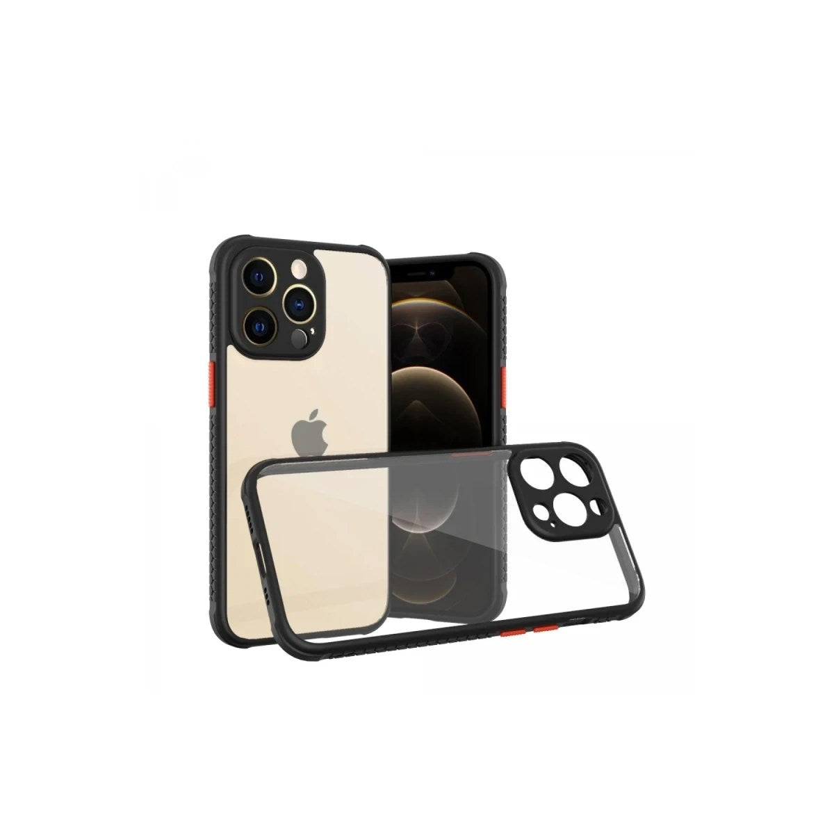 Mey İthalat® iPhone 13 Pro Kılıf Miami Şeffaf Silikon - Siyah