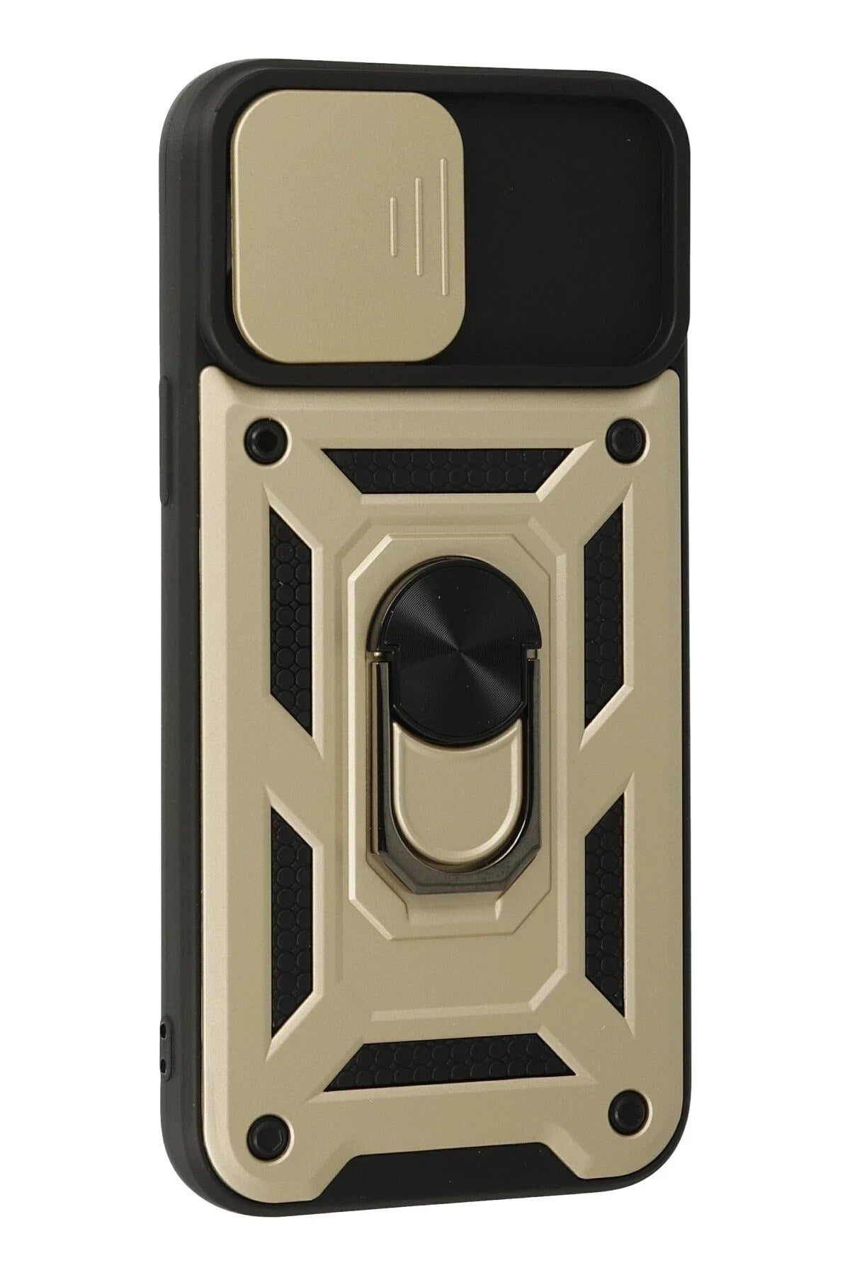 Mey İthalat® iPhone 13 Pro Max Kılıf Pars Lens Yüzüklü Silikon - Gold