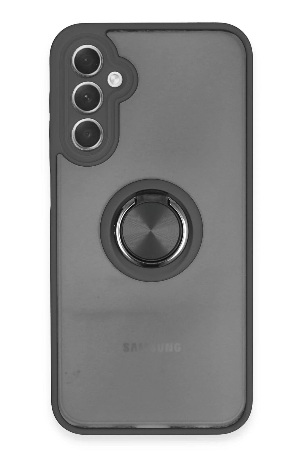 Mey İthalat® Samsung Galaxy A24 4G Kılıf Montreal Yüzüklü Silikon Kapak - Siyah