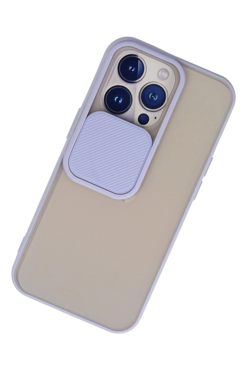 Mey İthalat® iPhone 13 Pro Kılıf Palm Buzlu Kamera Sürgülü Silikon - Lila