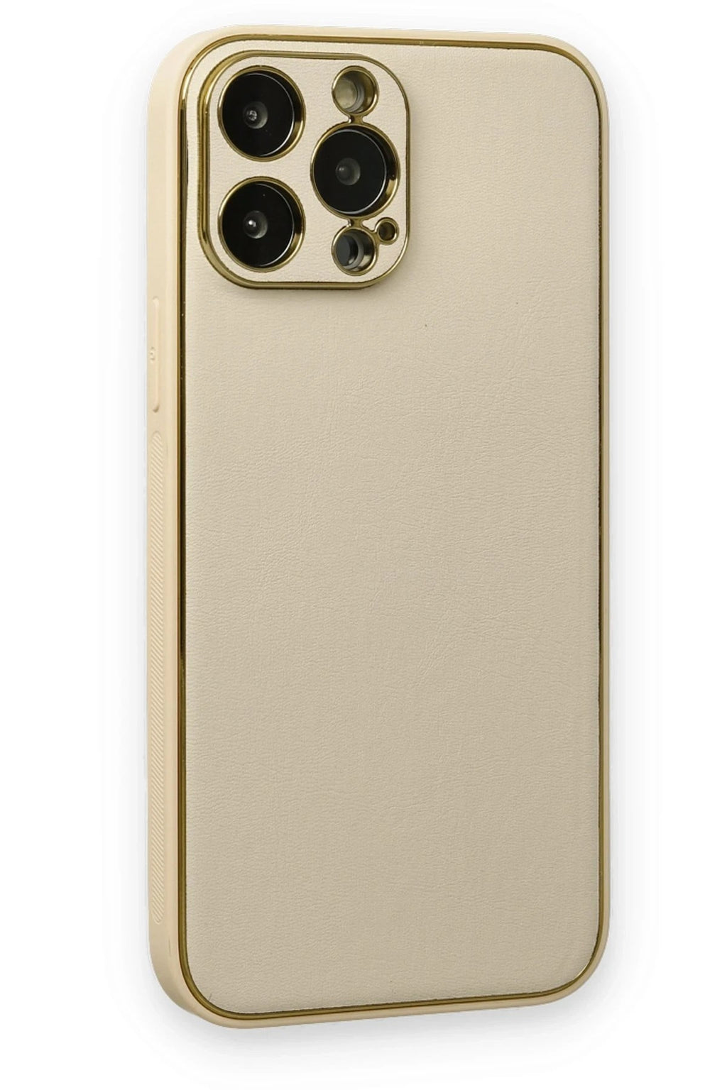 Mey İthalat® iPhone 13 Pro Kılıf Coco Deri Silikon Kapak - Gold