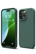 Mey İthalat® iPhone 16 Pro Kılıf First Silikon - Koyu Yeşil