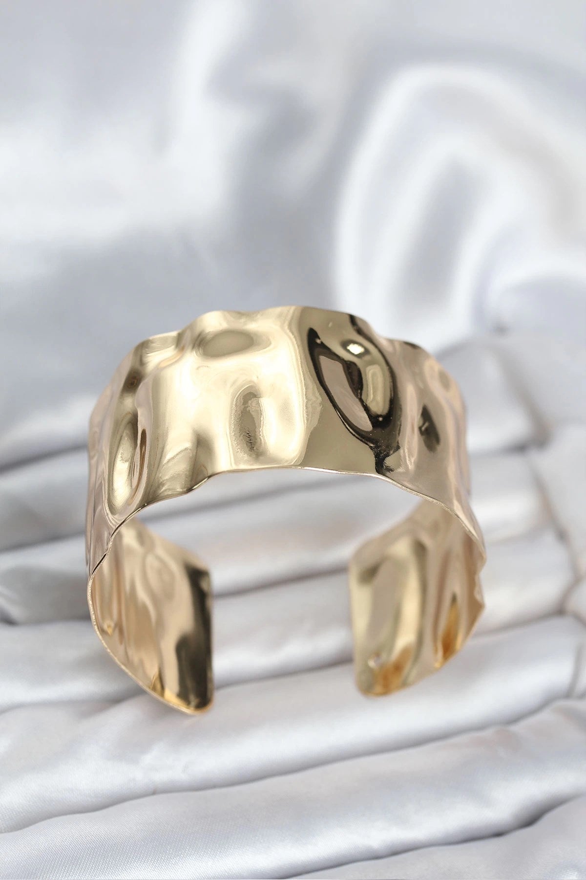 Mey İthalat® Pirinç Gold Renk Levha Model Kadın Bileklik