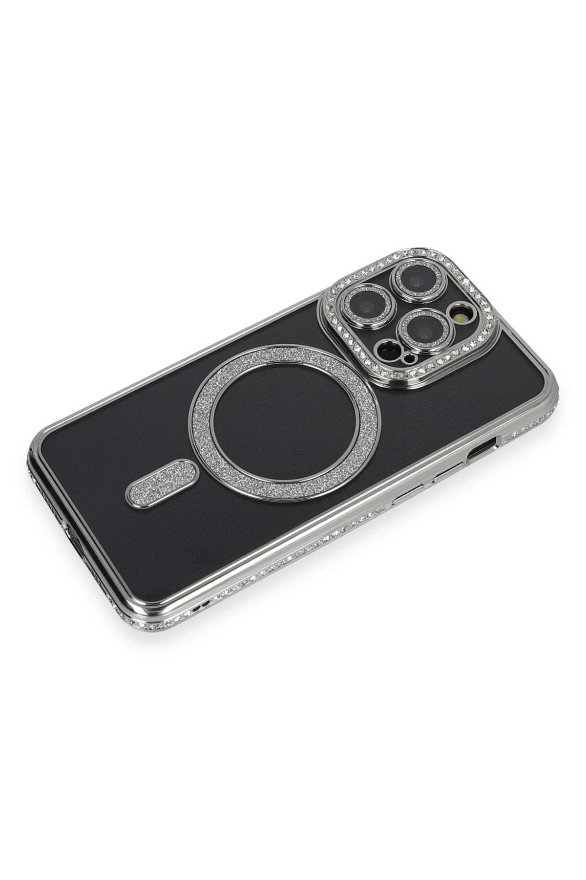 Mey İthalat® iPhone 14 Pro Max Kılıf Joke Simli Magneticsafe Kılıf - Gri
