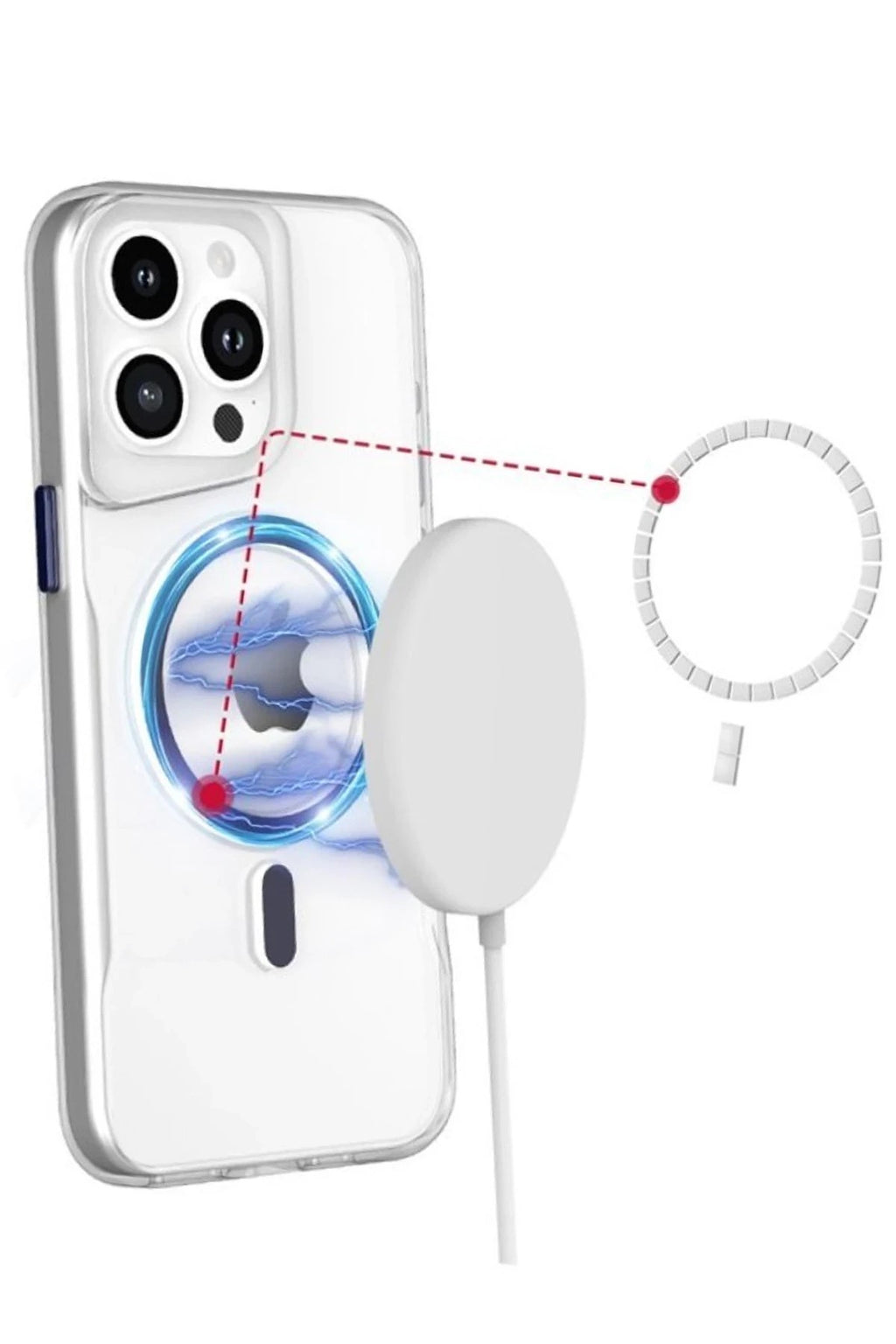 Mey İthalat® iPhone 16 Plus Kılıf PC Poso Magsafe Kapak - Şeffaf