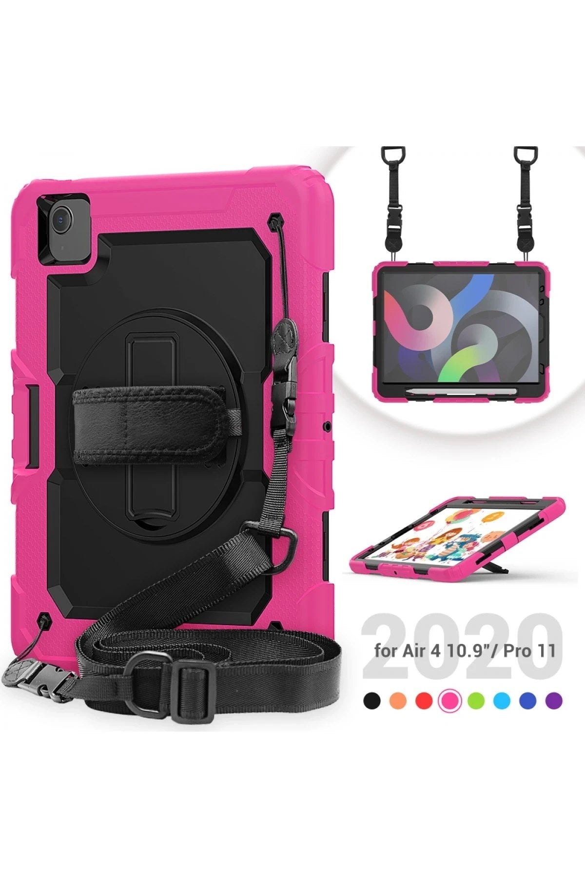 Mey İthalat® iPad Pro 11 (2020) Kılıf Pars Tablet Kapak - Pembe