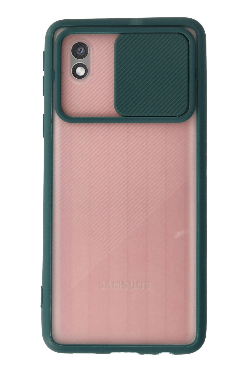 Mey İthalat® Samsung Galaxy A01 Core Kılıf Palm Buzlu Kamera Sürgülü Silikon - Yeşil