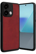 Mey İthalat® Redmi Note 13 Pro 5G Kılıf Aras Deri Kapak - Kırmızı