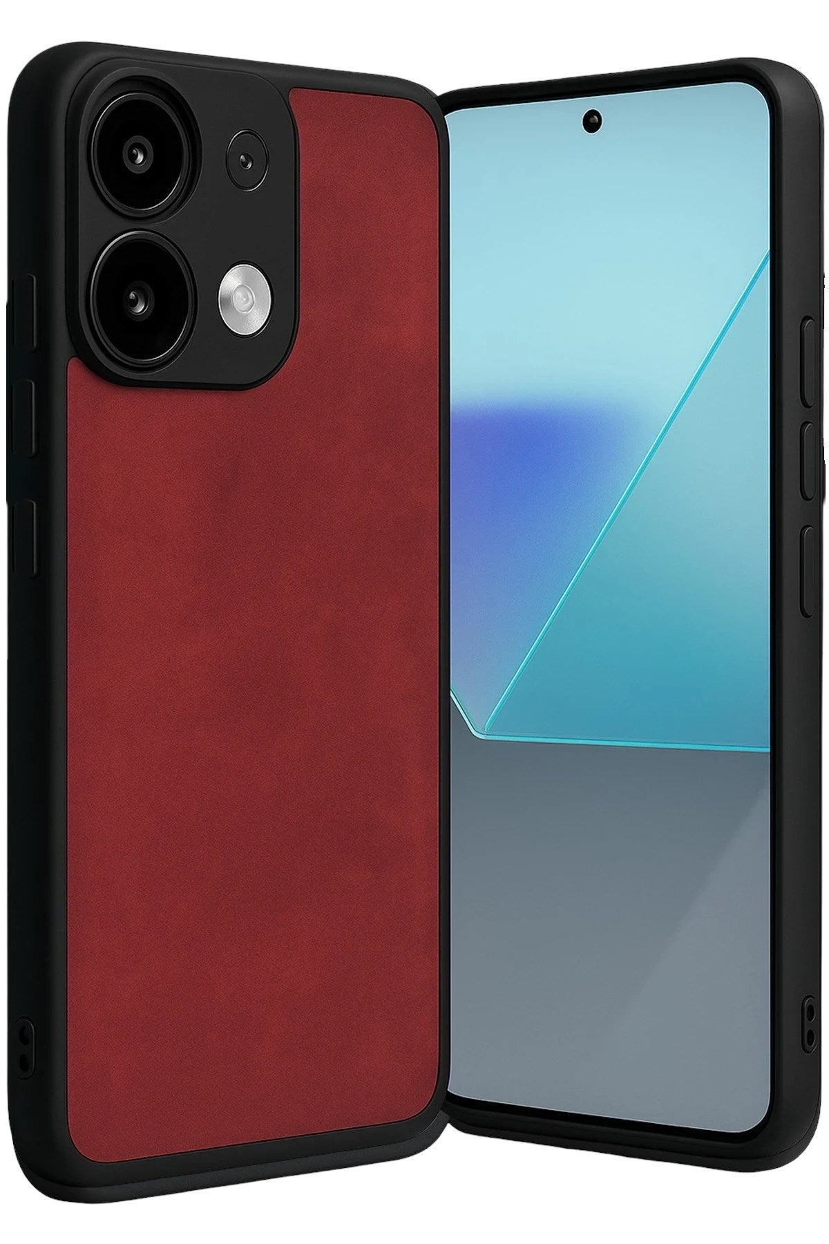 Mey İthalat® Redmi Note 13 Pro 5G Kılıf Aras Deri Kapak - Kırmızı
