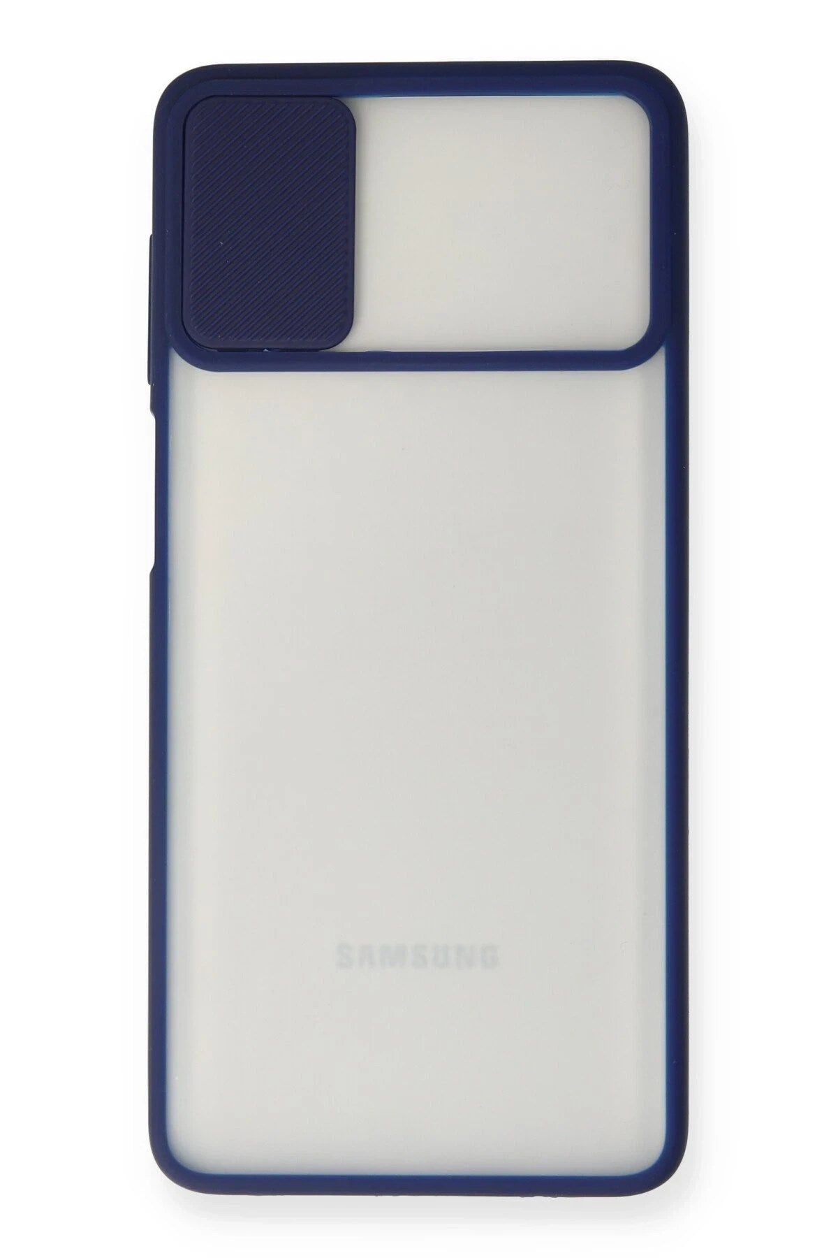 Mey İthalat® Samsung Galaxy M51 Kılıf Palm Buzlu Kamera Sürgülü Silikon - Lacivert