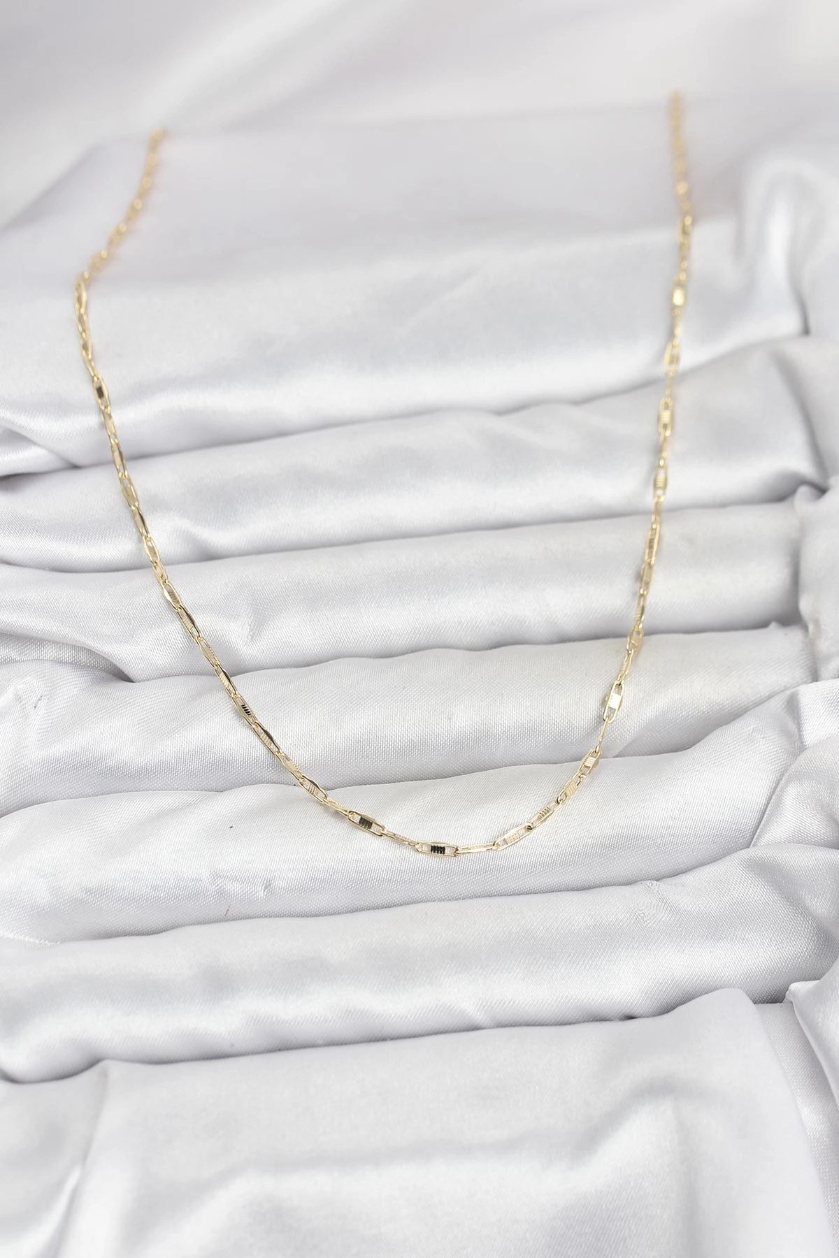 Mey İthalat® CM 14K Gold Renk Pirinç Ataç Zincir 60 cm Kadın Kolye