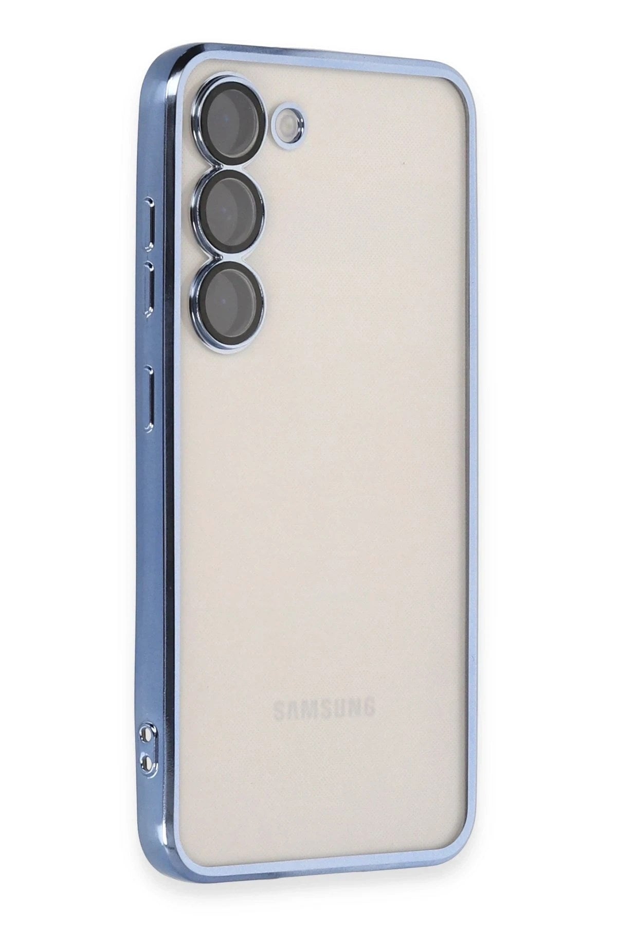 Mey İthalat® Samsung Galaxy S23 Plus Kılıf Lensli Silikon - Açık Mavi