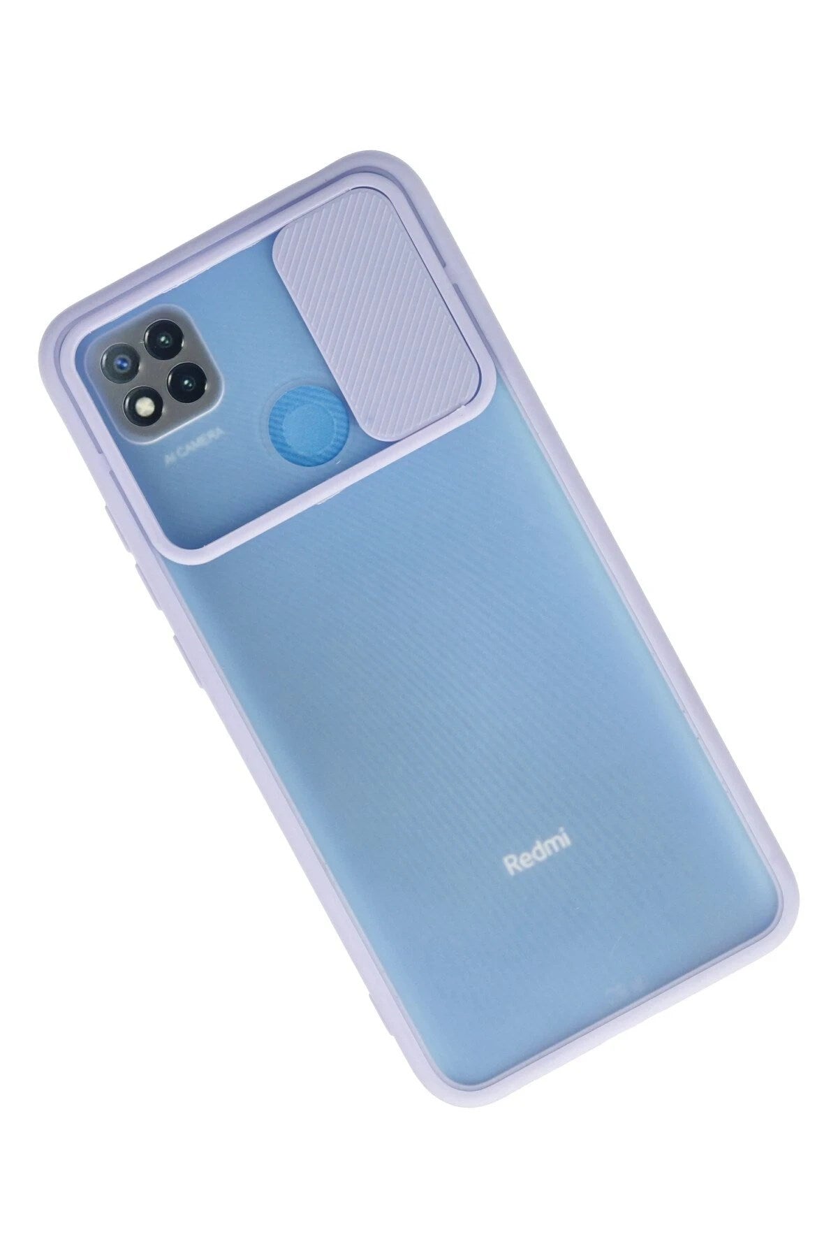 Mey İthalat® Redmi 9C Kılıf Palm Buzlu Kamera Sürgülü Silikon - Lila