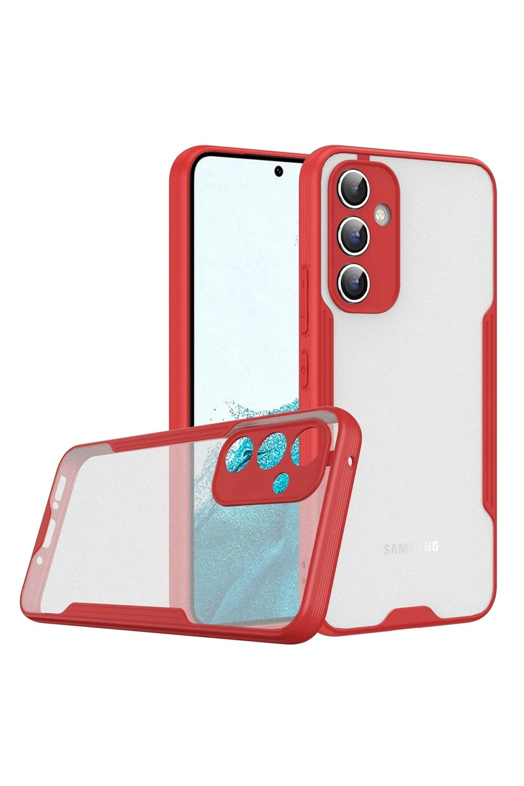 Mey İthalat® Samsung Galaxy A24 4G Kılıf Platin Silikon - Kırmızı