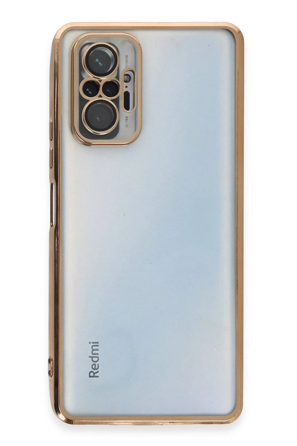 Mey İthalat® Redmi Note 10 Pro Kılıf Lensli Silikon - Gold