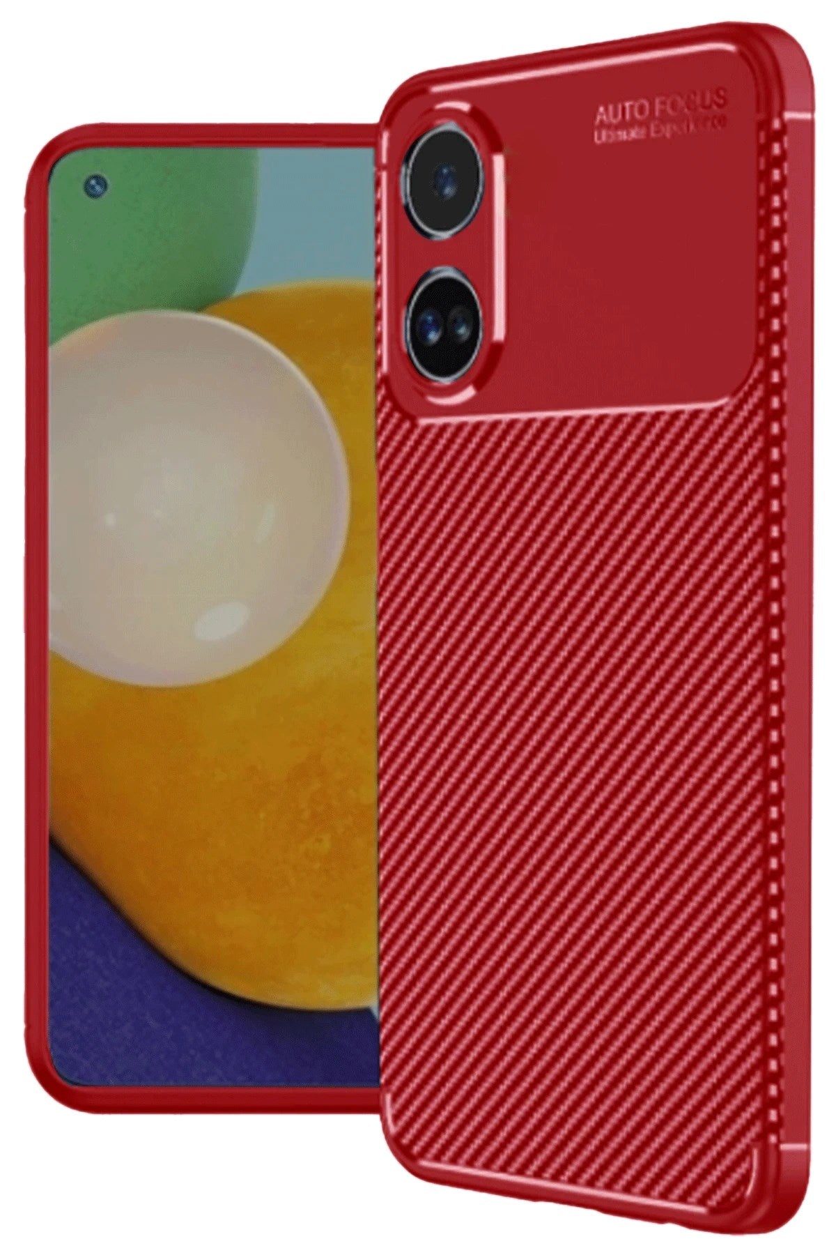 Mey İthalat® A38 Kılıf Auto Focus Karbon Kapak - Kırmızı