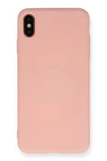 Mey İthalat® iPhone X Kılıf Nano içi Kadife Silikon - Pudra