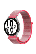 Mey İthalat® Samsung Galaxy Watch 4 Hasırlı Cırtcırtlı Kordon - Pembe