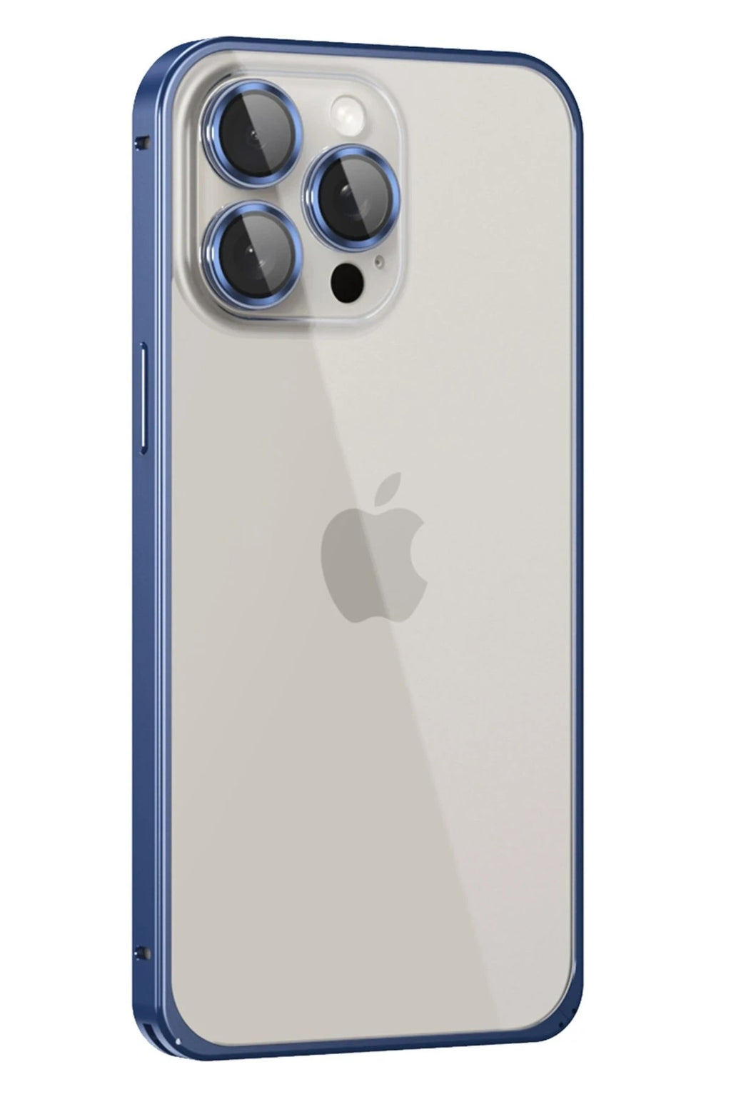 Mey İthalat® iPhone 15 Pro Metal Bumper Mat Kapak - Lacivert