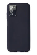 Mey İthalat® Samsung Galaxy A03S Kılıf Lansman Glass Kapak - Lacivert