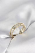 Mey İthalat® Baget Zirkon Taşlı Gold Renk İncili Kadın Yüzük