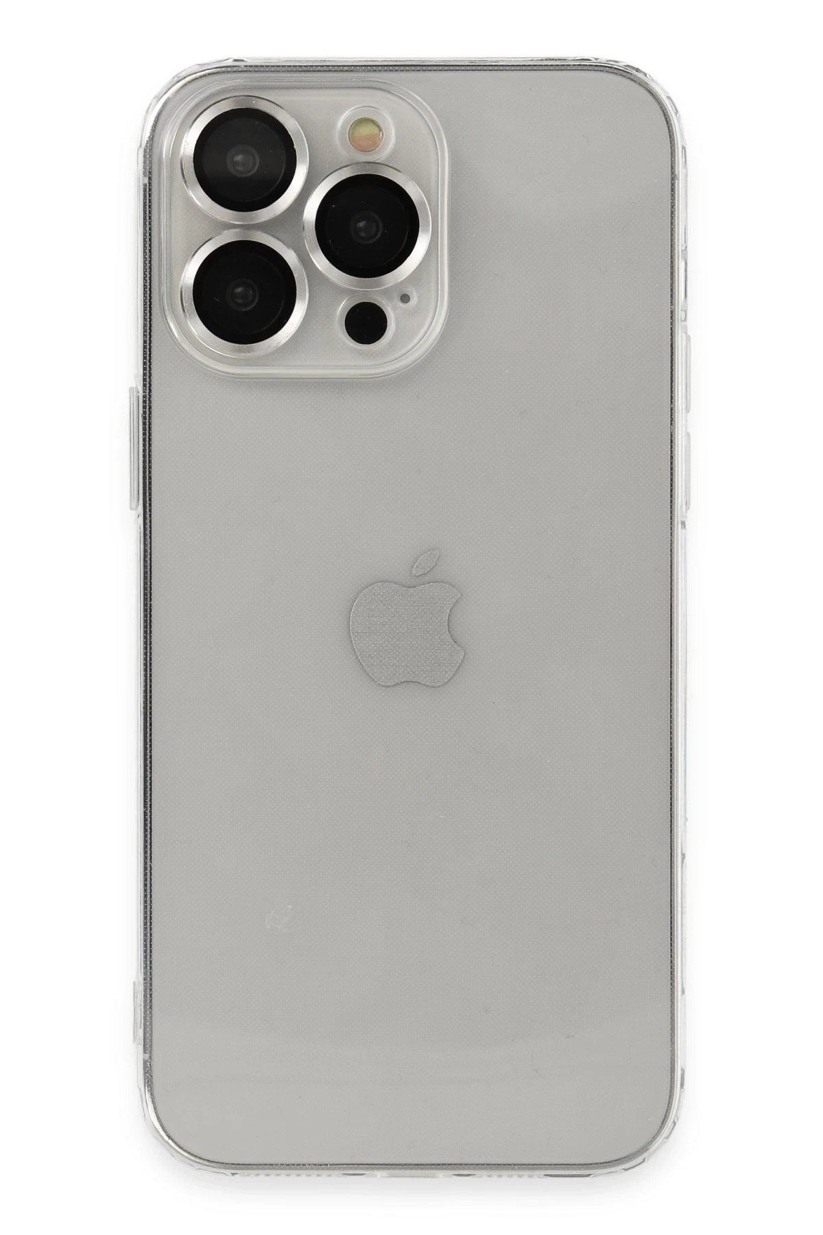 Mey İthalat® iPhone 13 Pro Max Kılıf Luko Lens Silikon - Gümüş