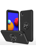 Mey İthalat® Samsung Galaxy A01 Core Kılıf Elit Yüzüklü Kapak - Siyah