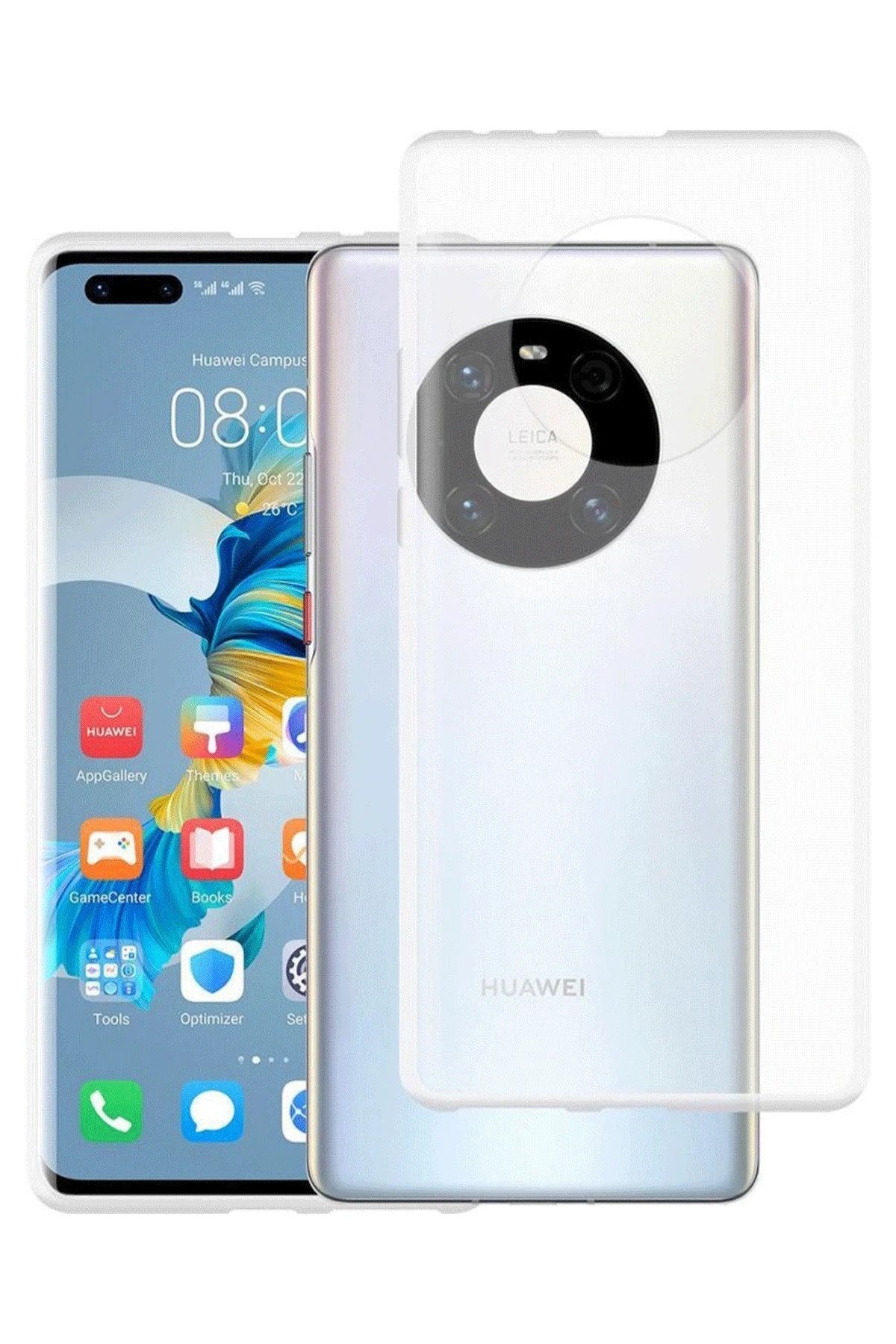 Mey İthalat® Huawei Mate 40 Pro Kılıf Lüx Şeffaf Silikon