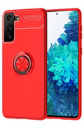 Mey İthalat® Samsung Galaxy S21 Plus Kılıf Range Yüzüklü Silikon - Kırmızı