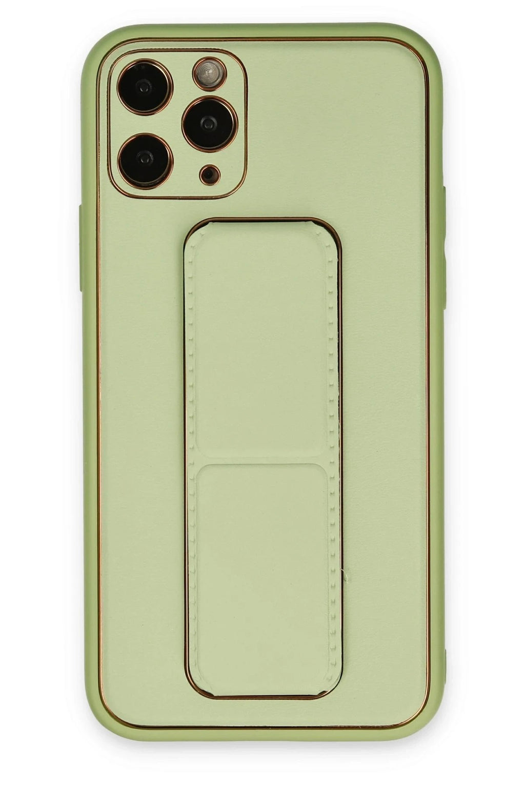 Mey İthalat® iPhone 11 Pro Kılıf Coco Deri Standlı Kapak - Su Yeşili