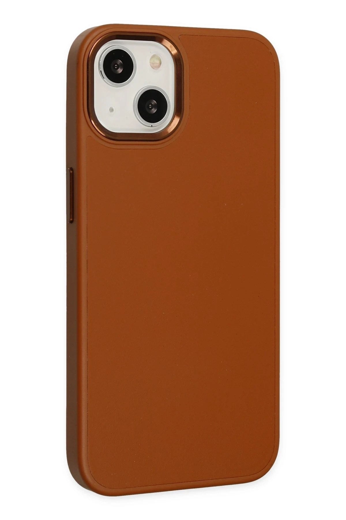 Mey İthalat® iPhone 14 Plus Kılıf Asya Deri Silikon - Kahverengi