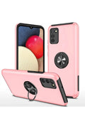 Mey İthalat® Samsung Galaxy A02S Kılıf Elit Yüzüklü Kapak - Pembe