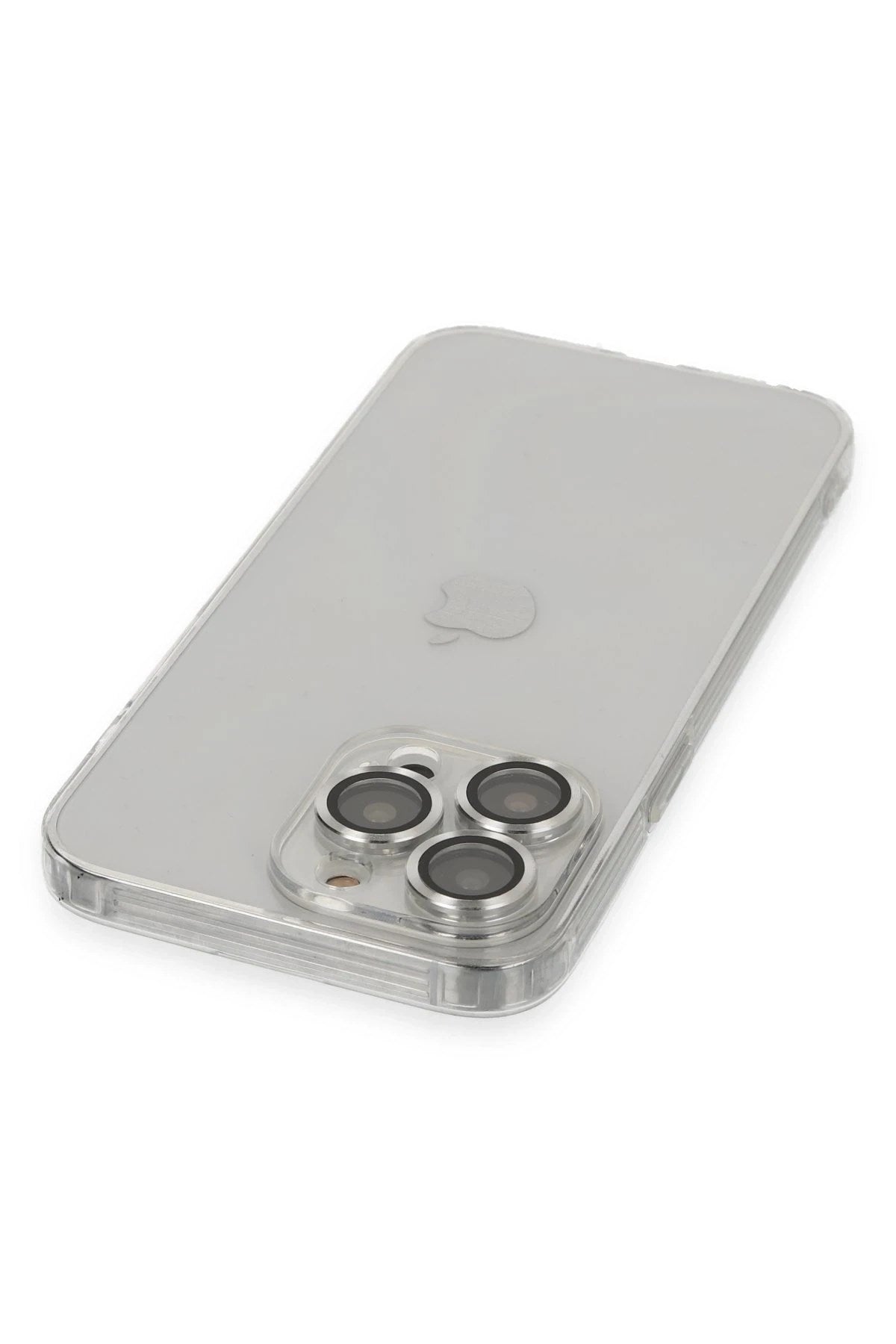 Mey İthalat® iPhone 13 Pro Max Kılıf Luko Lens Silikon - Gümüş
