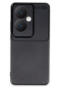 Mey İthalat® Reno 11F Kılıf Auto Focus Karbon Kapak - Siyah