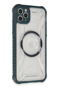 Mey İthalat® iPhone 11 Pro Max Kılıf Prag Magneticsafe Kapak - Koyu Yeşil