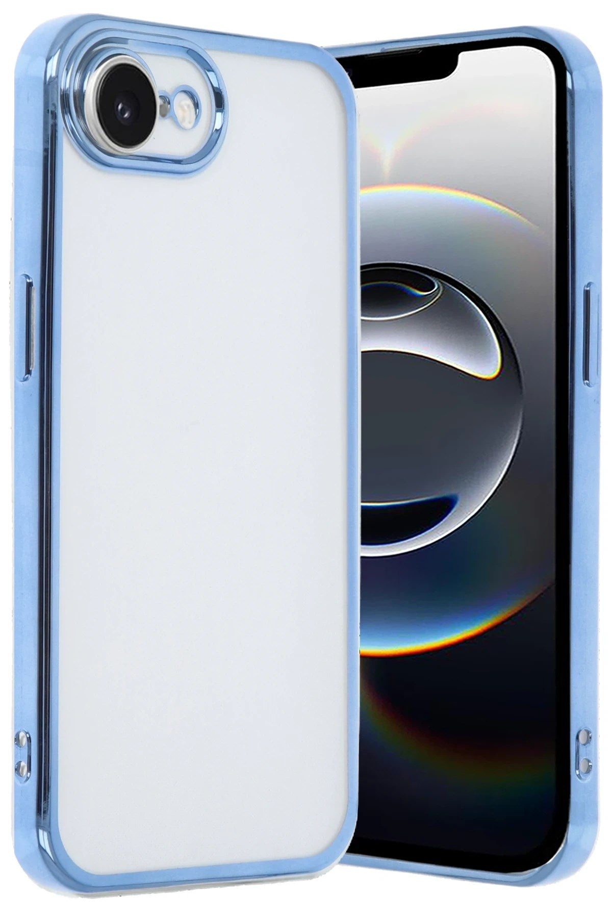 Mey İthalat® iPhone 16E Kılıf Lensli Silikon - Açık Mavi