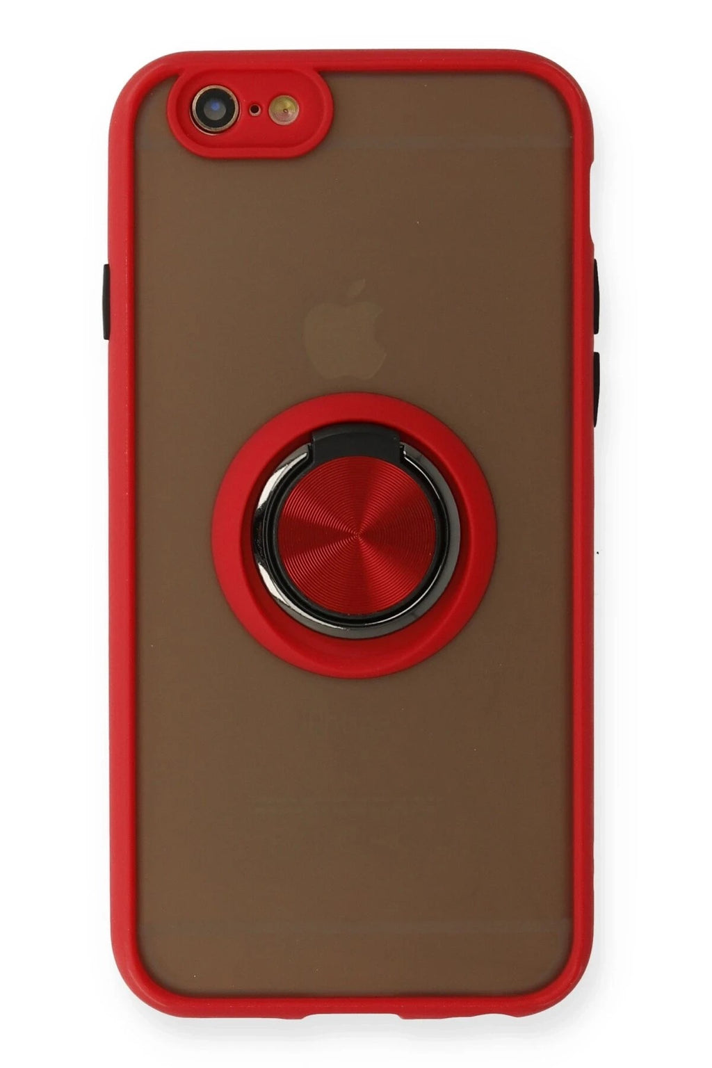 Mey İthalat® iPhone 6 Kılıf Montreal Yüzüklü Silikon Kapak - Kırmızı