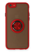 Mey İthalat® iPhone 6 Kılıf Montreal Yüzüklü Silikon Kapak - Kırmızı