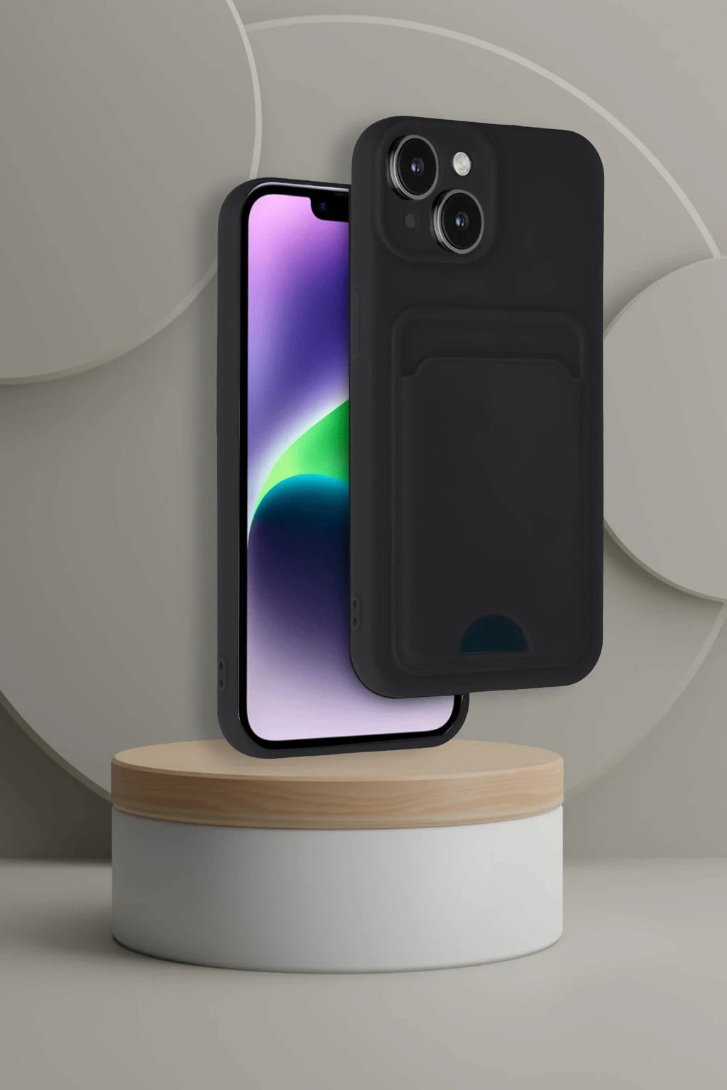 Mey İthalat® iPhone 14 Kılıf Kelvin Kartvizitli Silikon - Bordo