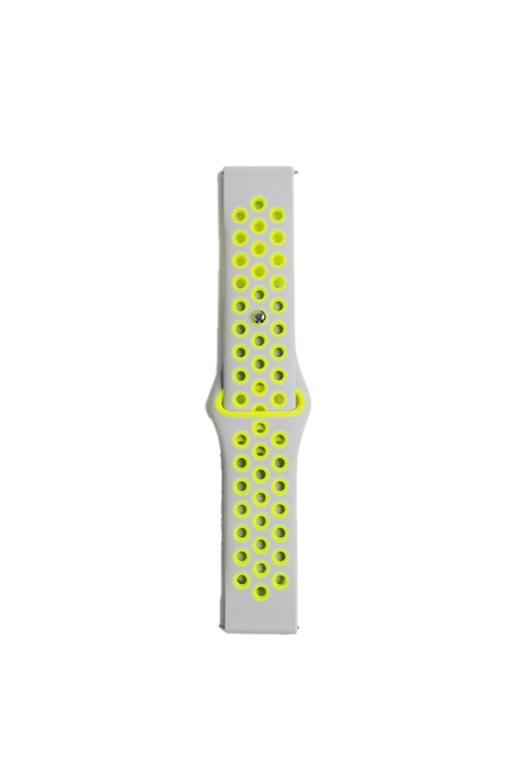 Mey İthalat® Watch 22mm Spor Delikli Kordon - Gri-Yeşil