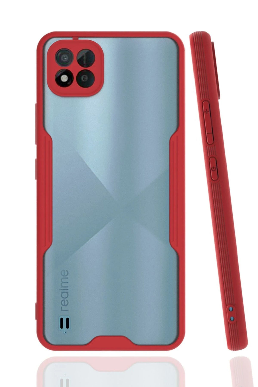 Mey İthalat® Realme C11 2021 Kılıf Platin Silikon - Kırmızı