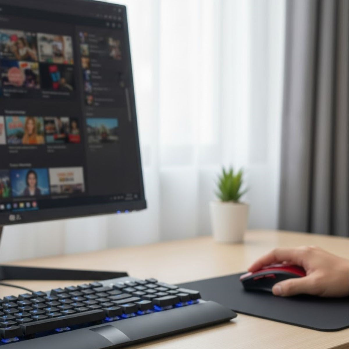 Kırmızı Renkli Baş Parmak Destekli Ergonomik Sessiz Kablosuz Mouse – USB Alıcılı, Ofis ve Oyun İçin Konforlu Bilgisayar Faresi MS6300