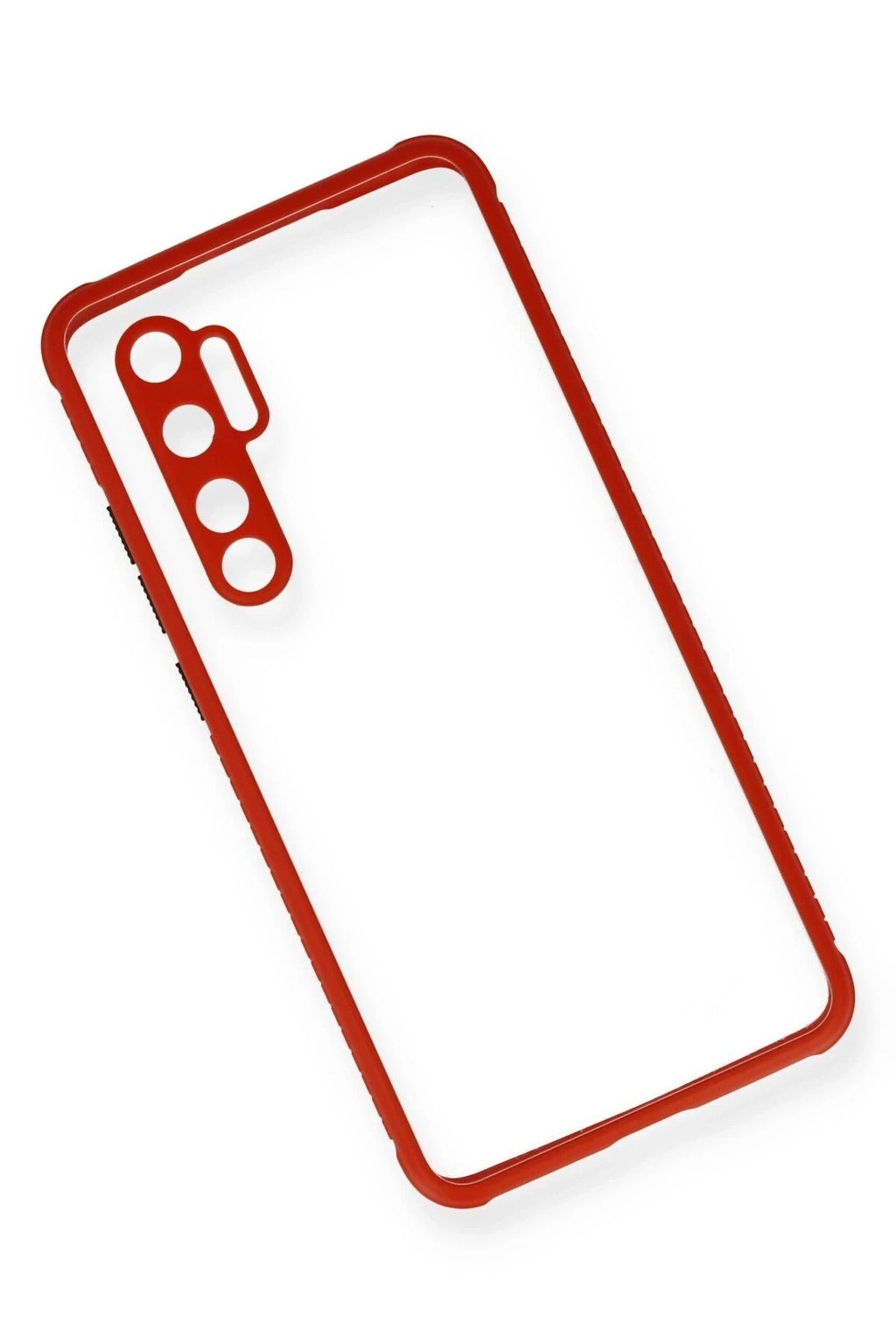 Mey İthalat® Mi Note 10 Lite Kılıf Miami Şeffaf Silikon - Kırmızı