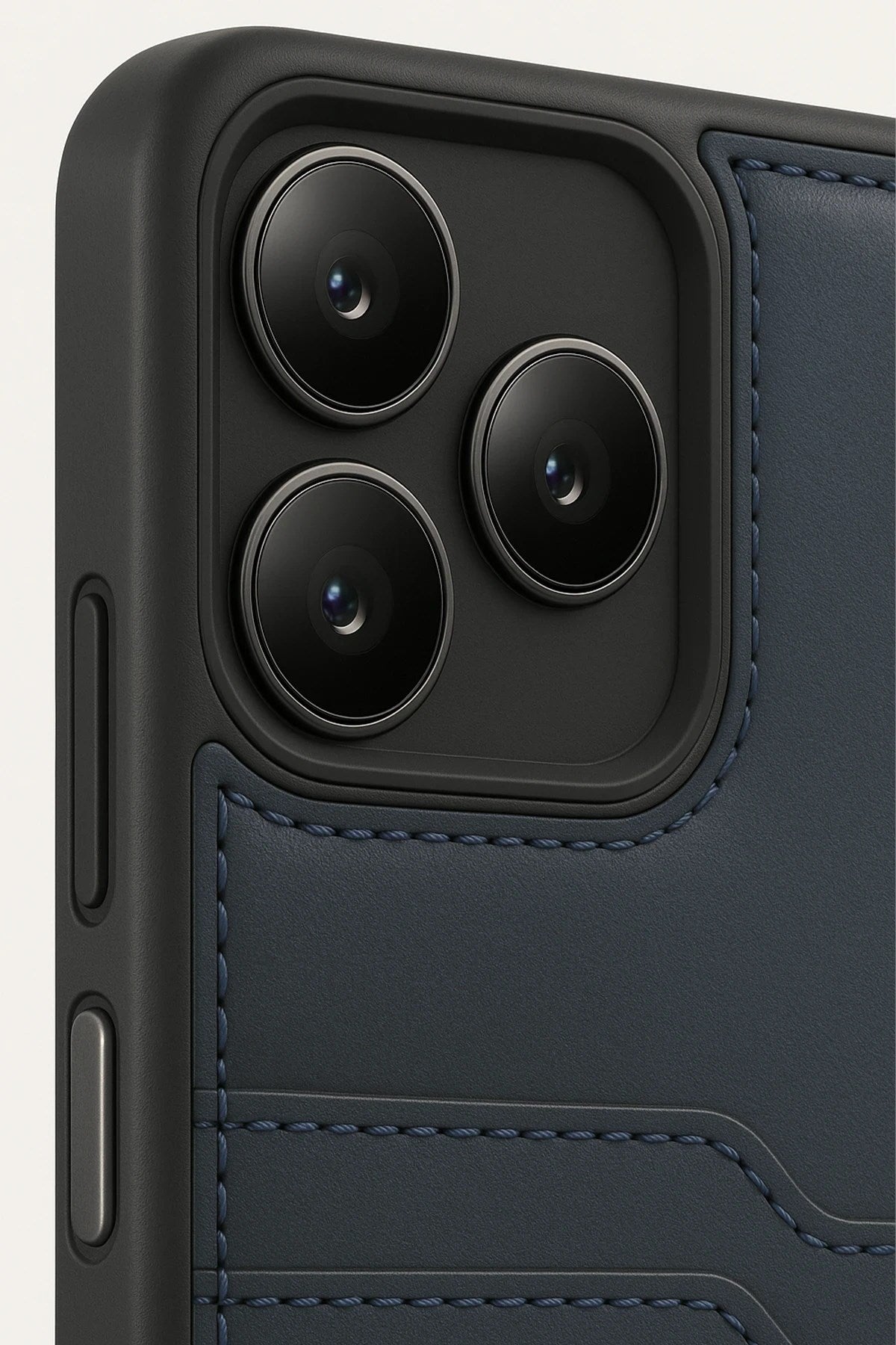 Mey İthalat® Realme Note 50 4G Kılıf Sara Kartvizitli Deri Kılıf - Lacivert