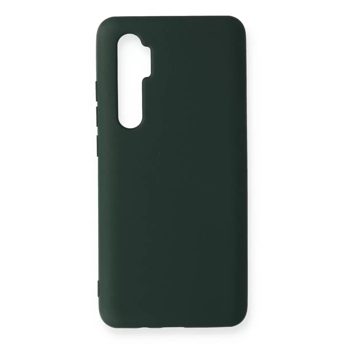 Mey İthalat® Mi Note 10 Lite Kılıf Nano içi Kadife Silikon - Koyu yeşil