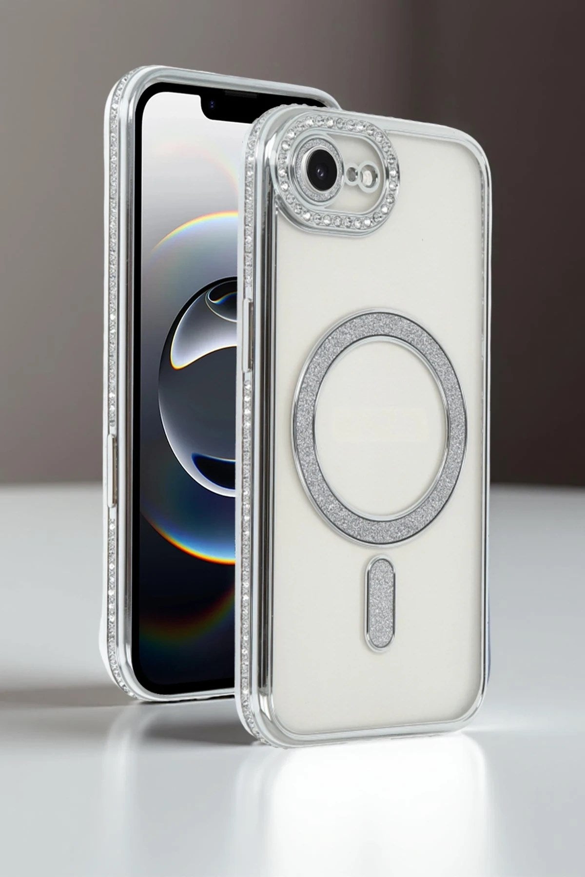 Mey İthalat® iPhone 16E Joke Simli Magneticsafe Kılıf - Gold