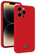 Mey İthalat® iPhone 13 Pro Max Kılıf Kelvin Kartvizitli Silikon - Kırmızı