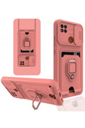 Mey İthalat® Redmi 9C Kılıf Zuma Kartvizitli Yüzüklü Silikon - Pembe