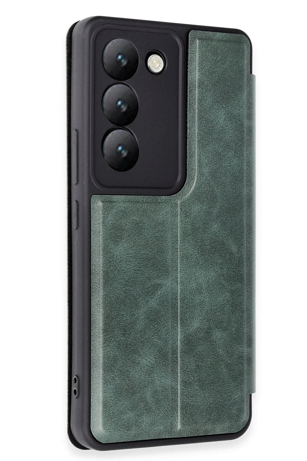 Mey İthalat® Vivo V30 Lite 4G Kılıf Flip Cover - Koyu Yeşil
